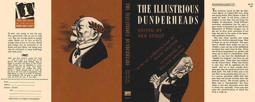 Item #100 Illustrious Dunderheads, The. Rex Stout, Willia Gropper, Anthology.