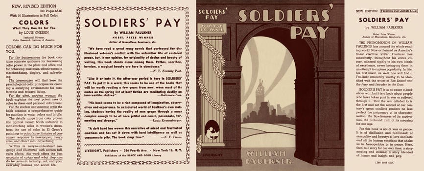 Item #10068 Soldiers' Pay. William Faulkner.