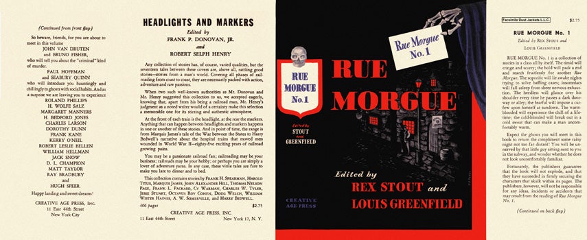 Item #101 Rue Morgue No. 1. Rex Stout, Louis Greenfield, Anthology