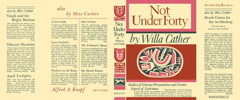 Item #10105 Not Under Forty. Willa Cather
