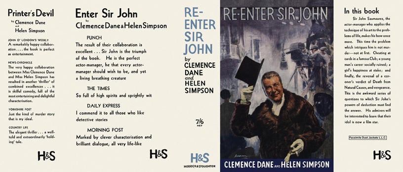 Item #1014 Re-Enter Sir John. Clemence Dane, Helen Simpson