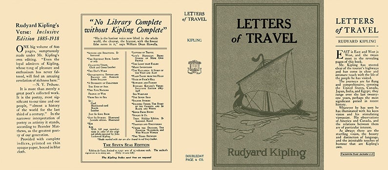 Item #10200 Letters of Travel. Rudyard Kipling