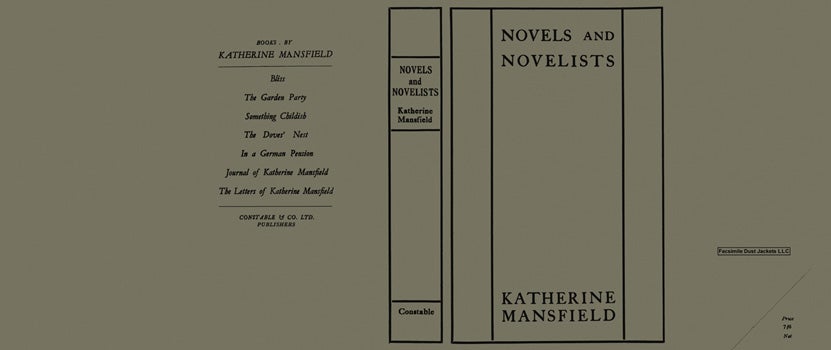 Item #10229 Novels and Novelists. Katherine Mansfield