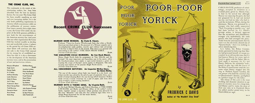 Item #1025 Poor, Poor Yorick. Frederick C. Davis