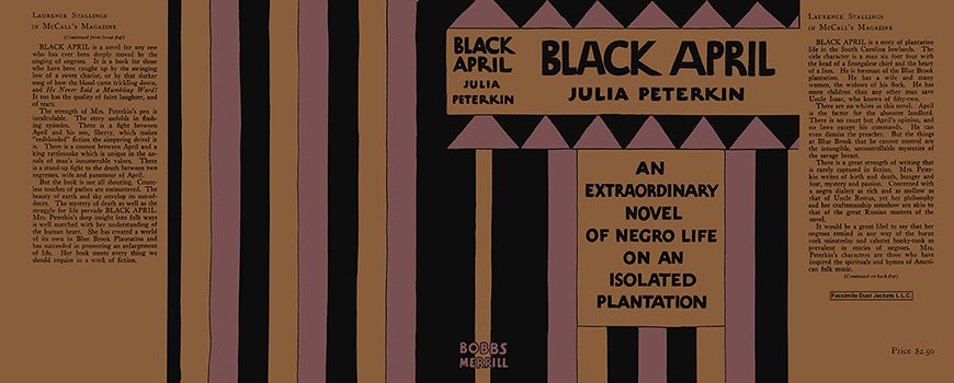 Item #10269 Black April. Julia Peterkin.