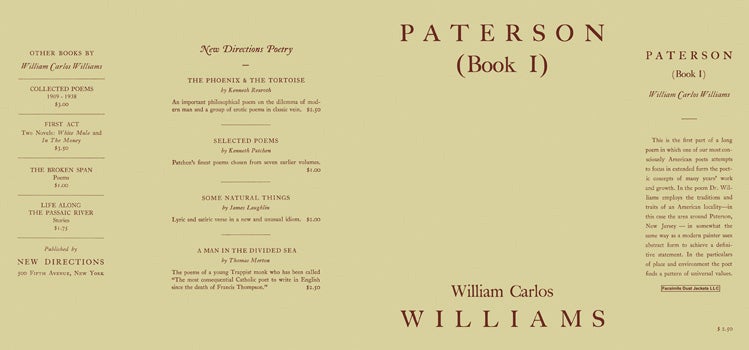 Item #10351 Paterson, Book 1. William Carlos Williams