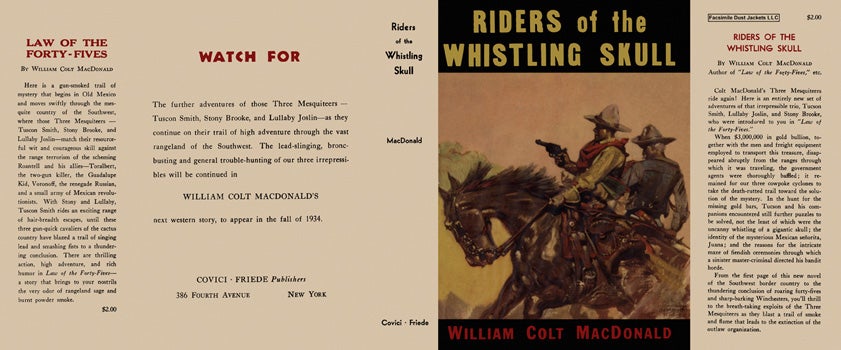 Item #10431 Riders of the Whistling Skull. William Colt MacDonald