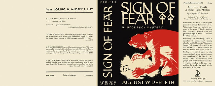 Item #1048 Sign of Fear. August Derleth
