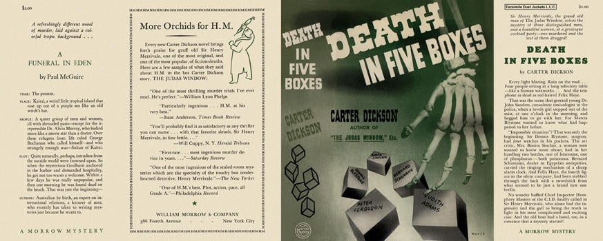 Item #1080 Death in Five Boxes. Carter Dickson