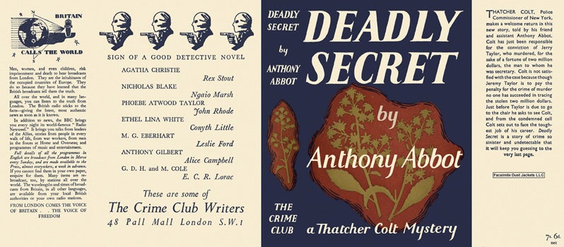 Item #10866 Deadly Secret. Anthony Abbot