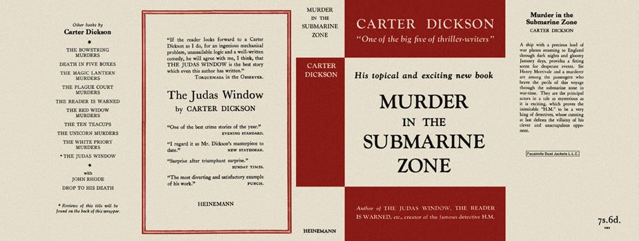 Item #1087 Murder in the Submarine Zone. Carter Dickson
