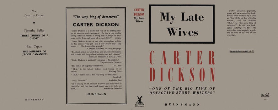 Item #1088 My Late Wives. Carter Dickson.