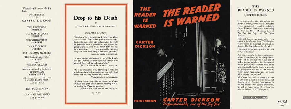 Item #1095 Reader Is Warned, The. Carter Dickson.