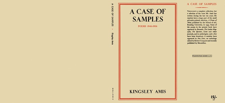 Item #10960 Case of Samples, Poems, 1946 - 1956, A. Kingsley Amis