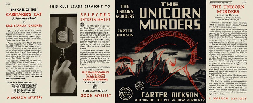 Item #1104 Unicorn Murders, The. Carter Dickson