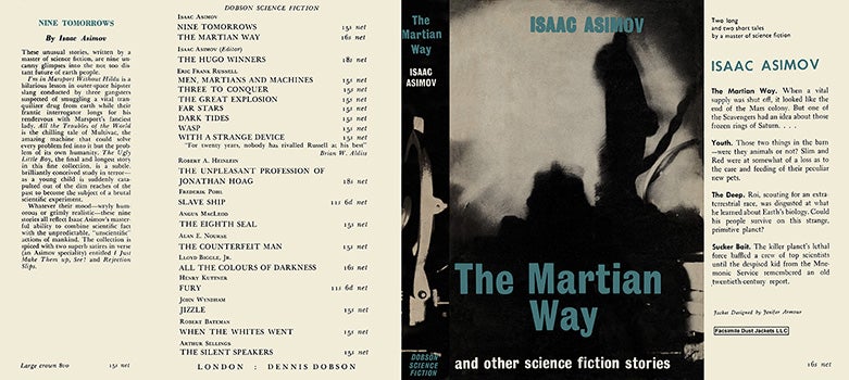 Item #11064 Martian Way and Other Science Fiction Stories, The. Isaac Asimov