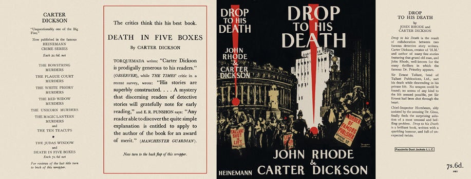 Item #1107 Drop to His Death. John Rhode, Carter Dickson