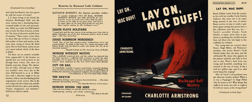 Item #111 Lay On, Mac Duff! Charlotte Armstrong