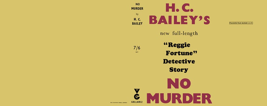 Item #11108 No Murder. H. C. Bailey.