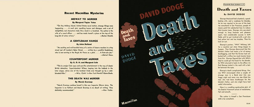 Item #1112 Death and Taxes. David Dodge