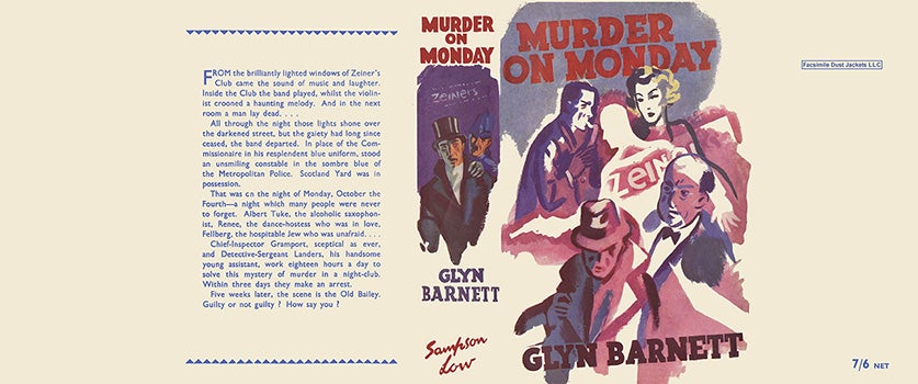 Item #11137 Murder on Monday. Glyn Barnett