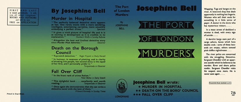 Item #11218 Port of London Murders, The. Josephine Bell.