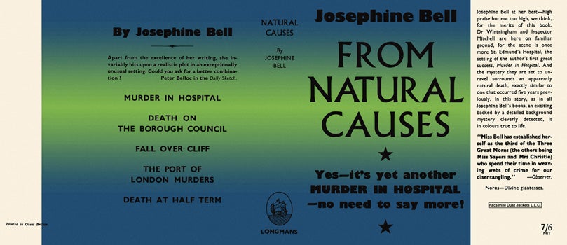 Item #11219 From Natural Causes. Josephine Bell.