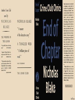 End of Chapter. Nicholas Blake.