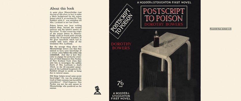 Item #11386 Postscript to Poison. Dorothy Bowers
