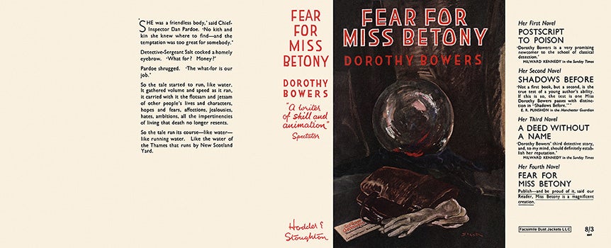 Item #11388 Fear for Miss Betony. Dorothy Bowers