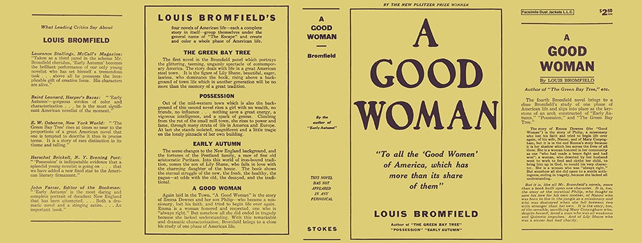 Item #11461 Good Woman, A. Louis Bromfield
