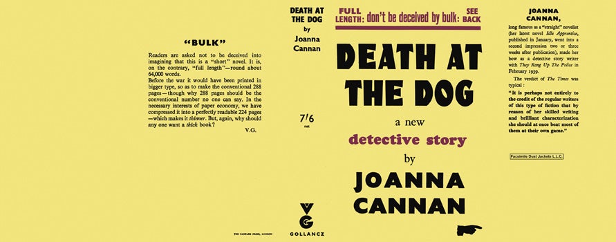 Item #11655 Death at the Dog. Joanna Cannan