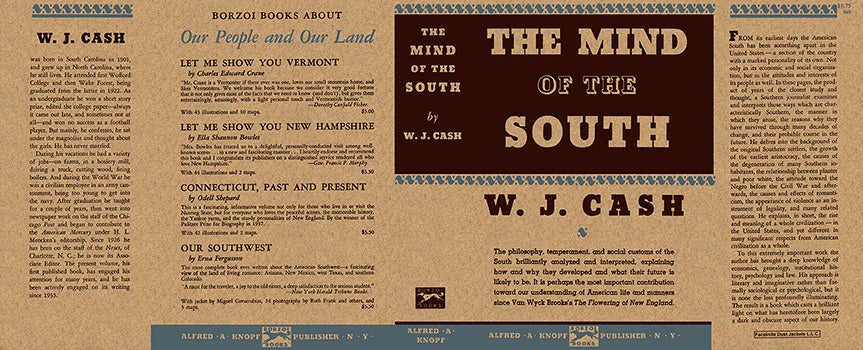 Item #11705 Mind of the South, The. W. J. Cash