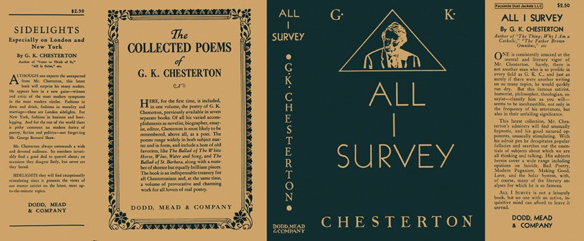 Item #11761 All I Survey. G. K. Chesterton