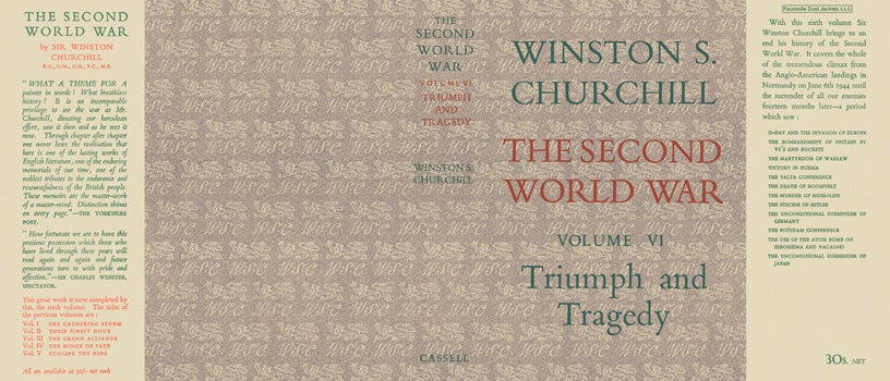 Item #11787 Second World War, Volume VI, Triumph and Tragedy, The. Winston S. Churchill