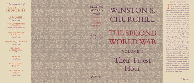 Item #11789 Second World War, Volume II, Their Finest Hour, The. Winston S. Churchill