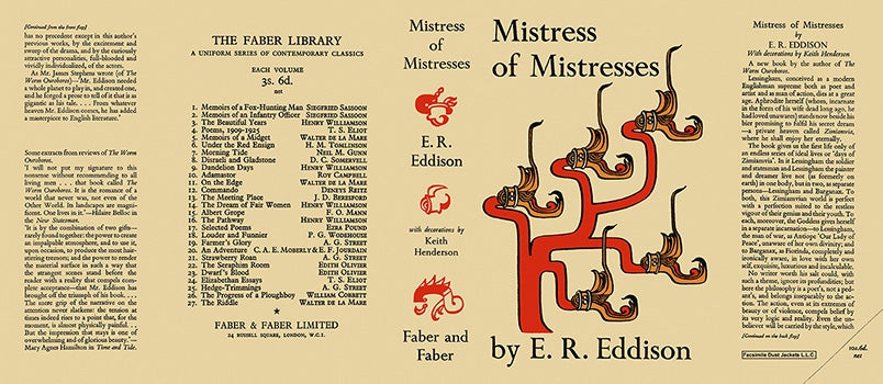 Item #1180 Mistress of Mistresses. E. R. Eddison