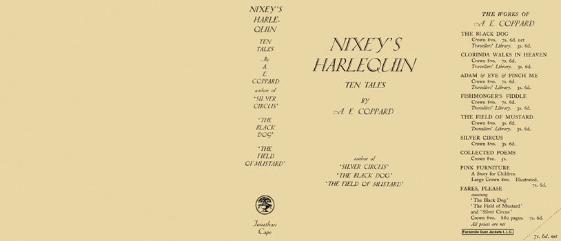 Item #11936 Nixey's Harlequin, Ten Tales. A. E. Coppard