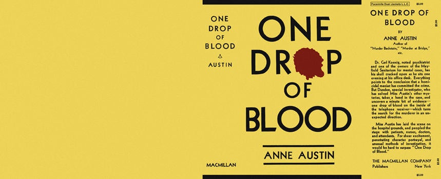 Item #120 One Drop of Blood. Anne Austin