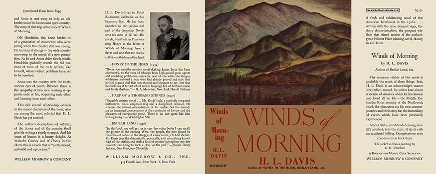Item #12078 Winds of Morning. H. L. Davis
