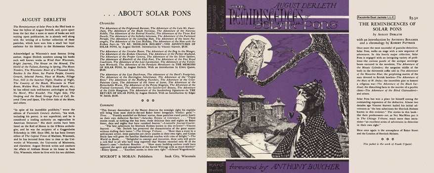 Item #12158 Reminiscences of Solar Pons, The. August Derleth