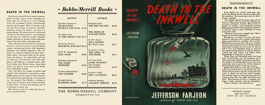Item #1216 Death in the Inkwell. J. Jefferson Farjeon