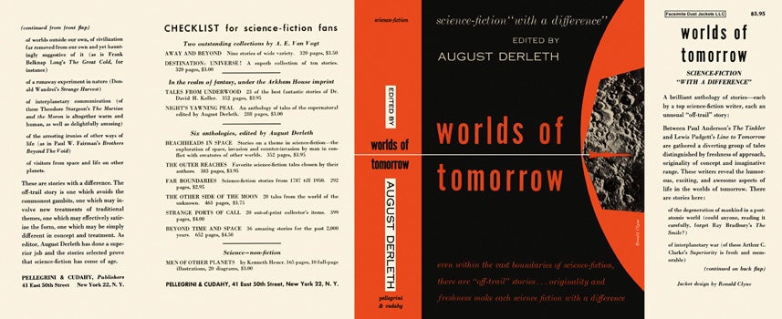 Item #12168 Worlds of Tomorrow. August Derleth, Anthology.