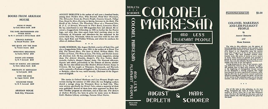 Item #12174 Colonel Markesan and Less Pleasant People. August Derleth, Mark Schorer