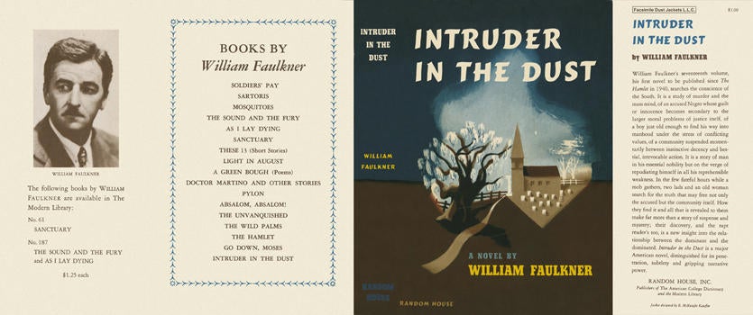Item #1223 Intruder in the Dust. William Faulkner