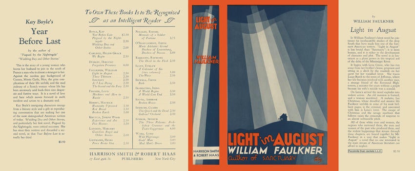 Item #1224 Light in August. William Faulkner