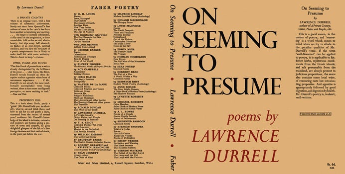 Item #12258 On Seeming to Presume. Lawrence Durrell.