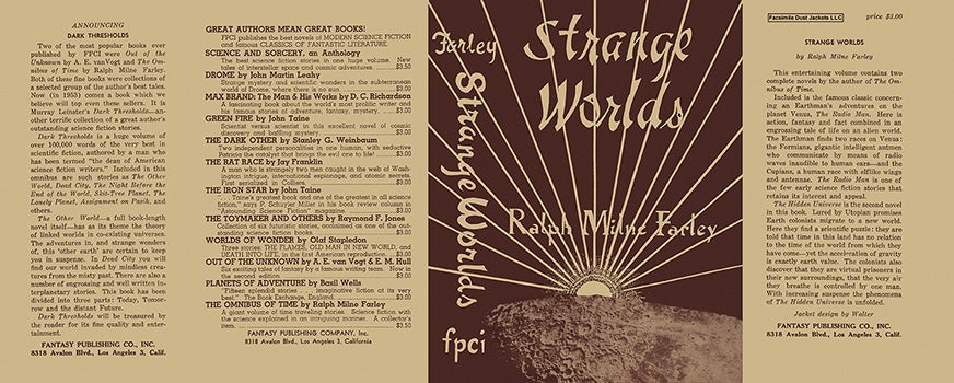 Item #12361 Strange Worlds. Ralph Milne Farley