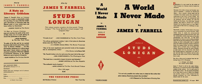 Item #12373 World I Never Made, A. James T. Farrell.