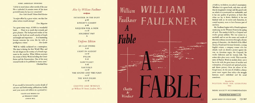 Item #12383 Fable, A. William Faulkner